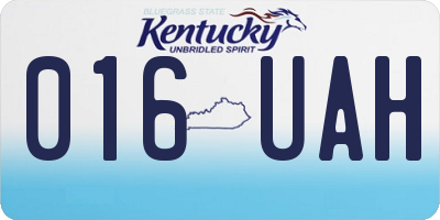 KY license plate 016UAH