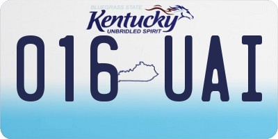 KY license plate 016UAI