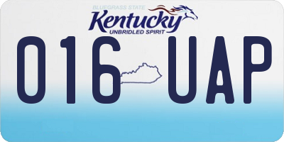KY license plate 016UAP