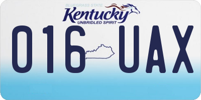KY license plate 016UAX