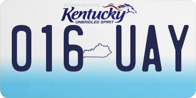 KY license plate 016UAY