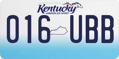 KY license plate 016UBB