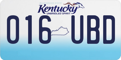 KY license plate 016UBD