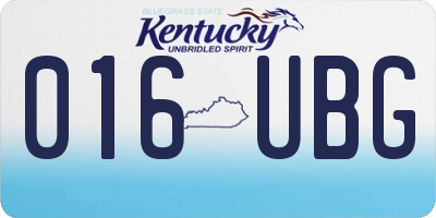 KY license plate 016UBG