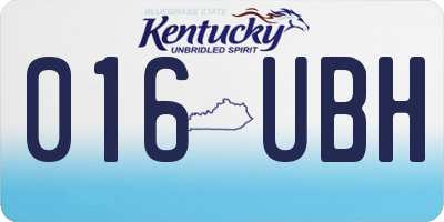KY license plate 016UBH