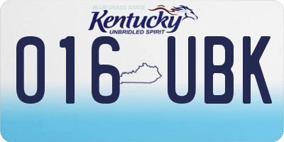 KY license plate 016UBK