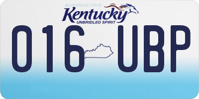 KY license plate 016UBP