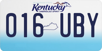 KY license plate 016UBY