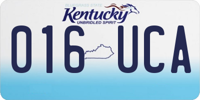 KY license plate 016UCA