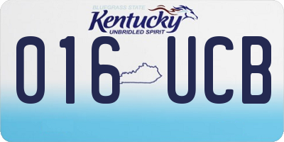 KY license plate 016UCB