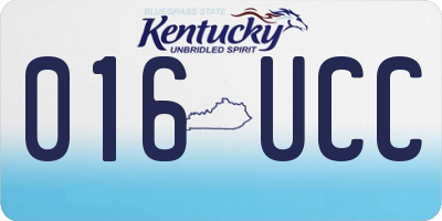 KY license plate 016UCC