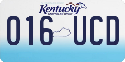 KY license plate 016UCD
