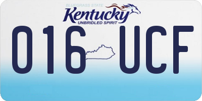 KY license plate 016UCF