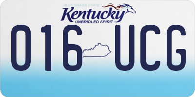 KY license plate 016UCG