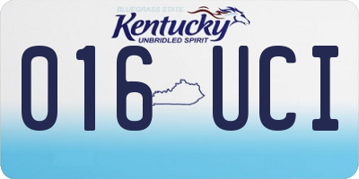 KY license plate 016UCI