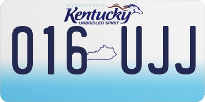 KY license plate 016UJJ