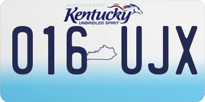 KY license plate 016UJX