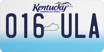 KY license plate 016ULA
