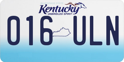 KY license plate 016ULN