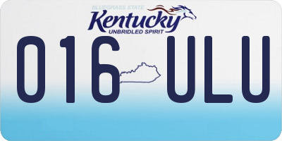 KY license plate 016ULU