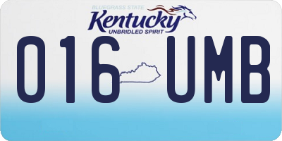 KY license plate 016UMB
