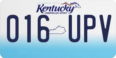 KY license plate 016UPV