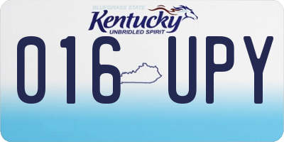 KY license plate 016UPY