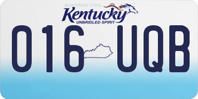 KY license plate 016UQB