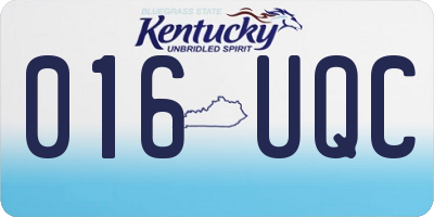 KY license plate 016UQC
