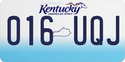 KY license plate 016UQJ