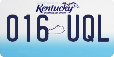 KY license plate 016UQL