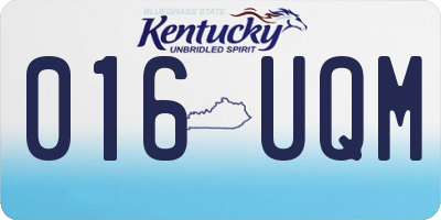 KY license plate 016UQM