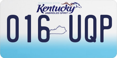 KY license plate 016UQP