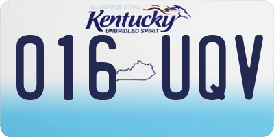 KY license plate 016UQV