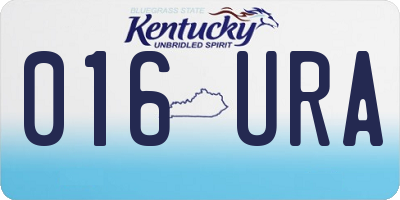KY license plate 016URA