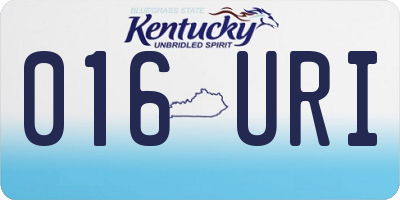 KY license plate 016URI