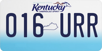 KY license plate 016URR