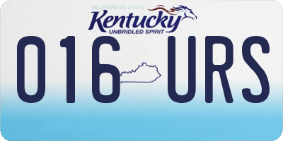KY license plate 016URS