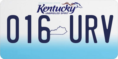KY license plate 016URV