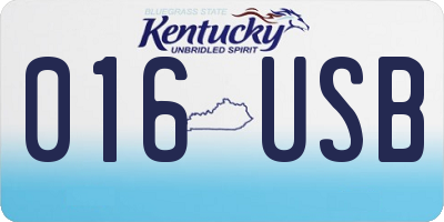 KY license plate 016USB