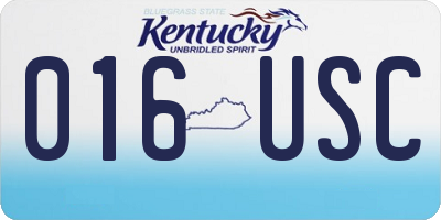 KY license plate 016USC