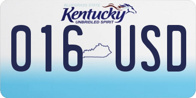 KY license plate 016USD