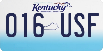 KY license plate 016USF
