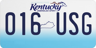 KY license plate 016USG