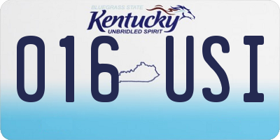 KY license plate 016USI