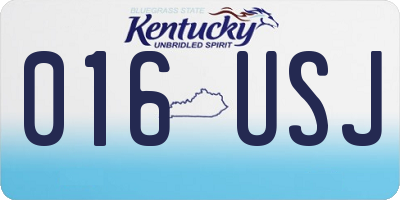 KY license plate 016USJ