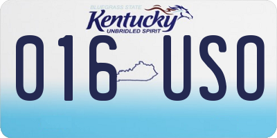 KY license plate 016USO