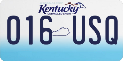 KY license plate 016USQ