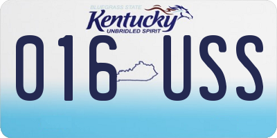KY license plate 016USS