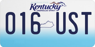 KY license plate 016UST